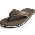thumbnail image 1 of Harvest Land Comfortable Flip Flops for Men Arch Support Thong Sandals Non Slip Summer Beach Shoes Brown Size 10 Males, 1 of 11