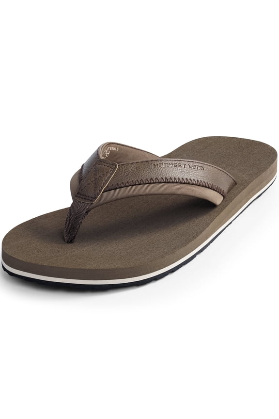 Comfortable Flip Flops for Men Arch Support Thong Sandals Non Slip Summer Beach Shoes Brown Size 13 Males
