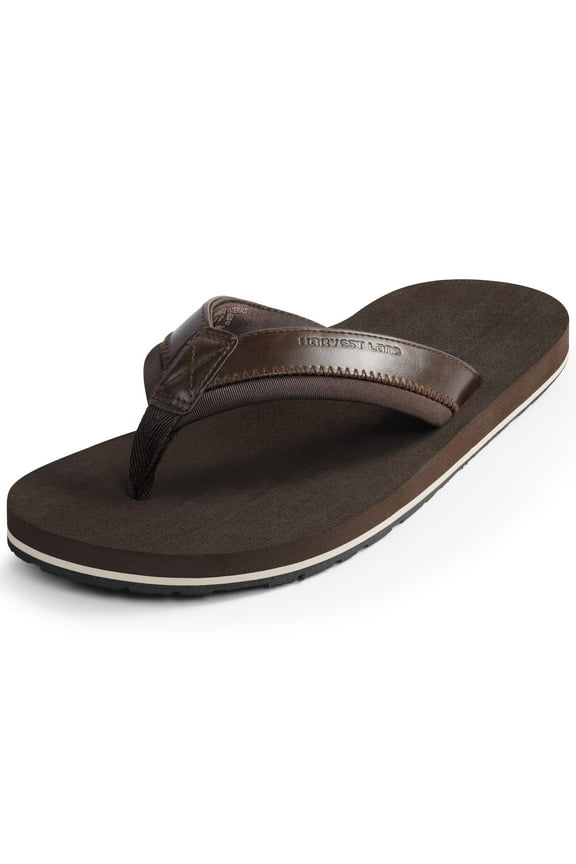 Comfortable Flip Flops for Men Arch Support Thong Sandals Non Slip Summer Beach Shoes Dark Brown Size 8 Males