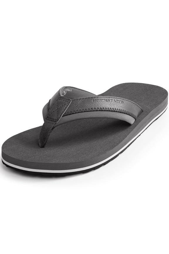 Comfortable Flip Flops for Men Arch Support Thong Sandals Non Slip Summer Beach Shoes Gray Size 9 Males