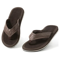Harvest Land Comfortable Flip Flops for Men Arch Support Thong Sandals Non Slip Summer Beach Slippers Shoes Dark Brown Size 10 Males