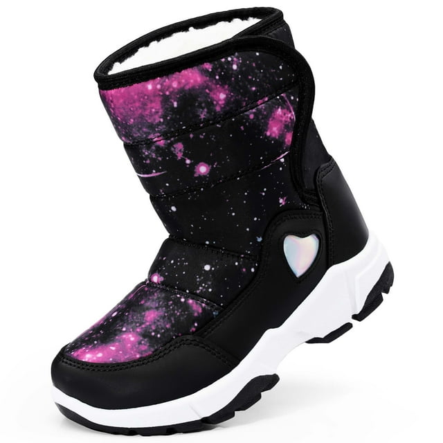 Harvest Land Toddler Girls Snow Boots Kids Winter Warm Boots Waterproof