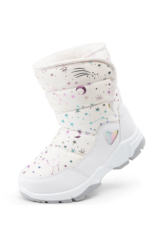 Toddler Girls Snow Boots Kids Winter Warm Boots Waterproof Slip Resistant Outside Shoes(Toddler/Little Kids/Big Kids)