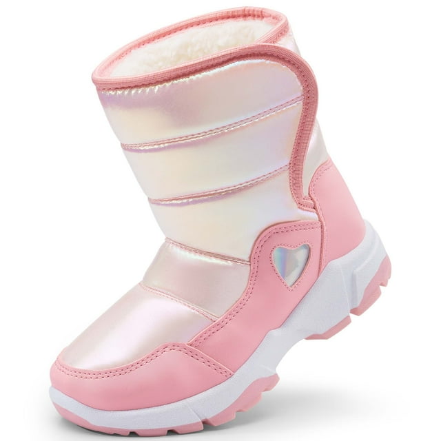 Harvest Land Toddler Girls Snow Boots Kids Winter Warm Boots Waterproof