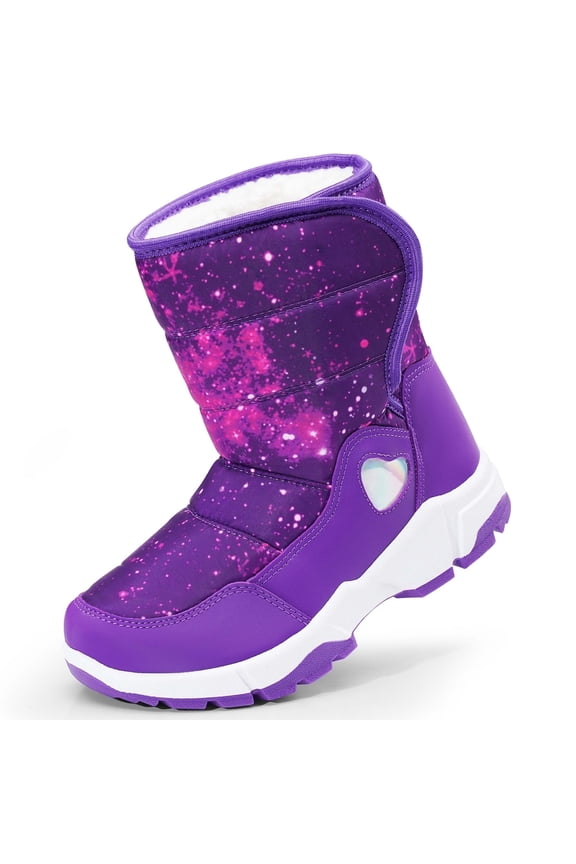 Toddler Girls Snow Boots Kids Winter Warm Boots Waterproof Slip Resistant Outside Shoes(Toddler/Little Kids/Big Kids)