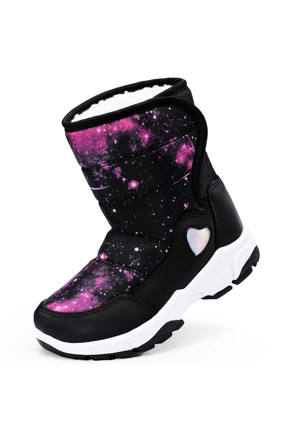 Toddler Girls Snow Boots Kids Winter Warm Boots Waterproof Slip Resistant Outside Shoes(Toddler/Little Kids/Big Kids)