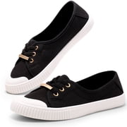 HARVEST LAND Slip-On Canvas Shoes for Women-Fashion Low-Top Flat Loafers with CloudFoam Insole
