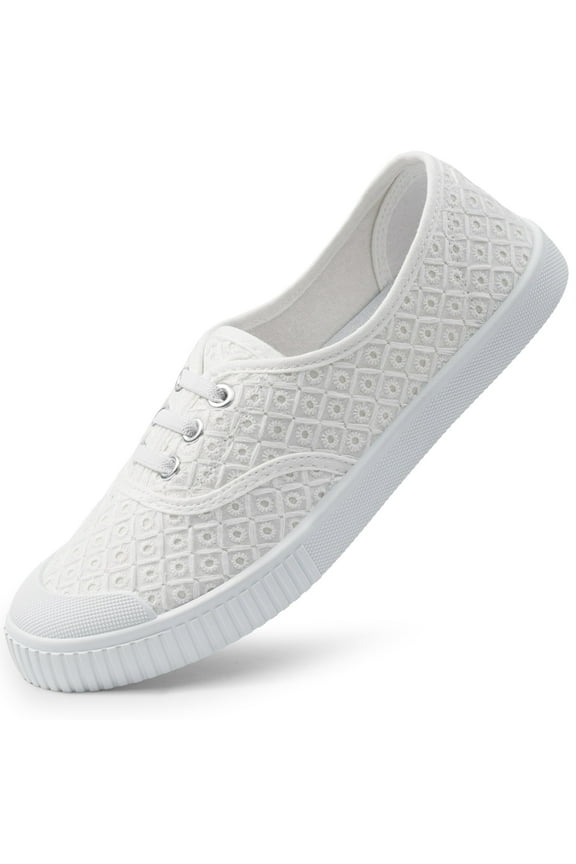 Slip-On Canvas Shoes for Women-Fashion Low-Top Flat Loafers with CloudFoam Insole