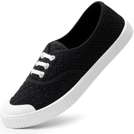 HARVEST LAND Slip-On Canvas Shoes for Women-Fashion Low-Top Flat Loafers with CloudFoam Insole