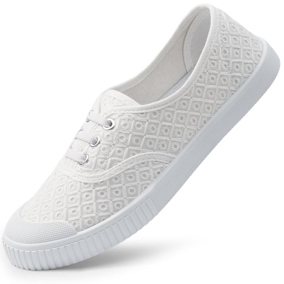 HARVEST LAND Slip-On Canvas Shoes for Women-Fashion Low-Top Flat Loafers with CloudFoam Insole