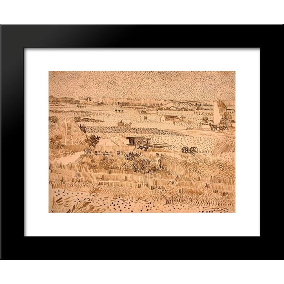 Harvest Landscape 20x24 Framed Art Print by Vincent van Gogh