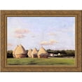 thumbnail image 1 of Harvest, Landscape with Five Haystacks 24x20 Gold Ornate Wood Framed Canvas Art by Gustave Caillebotte, 1 of 2