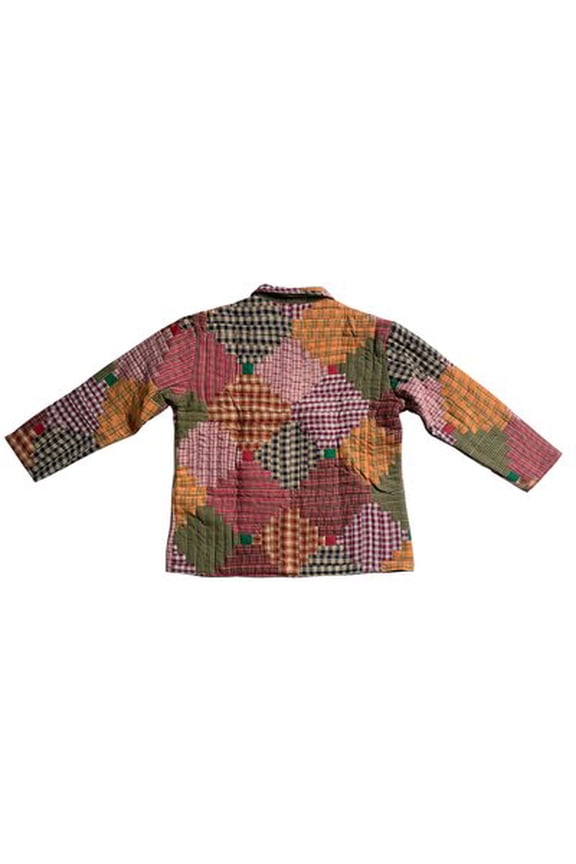 Harvest Log Cabin Quilted Cotton Jacket | Quilted, Reversible, Regular Fit, Soft Cotton Filling