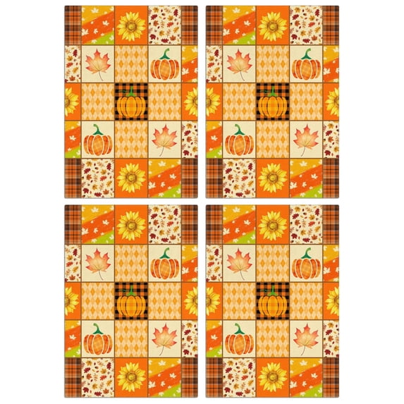 Harvest Maple Pumpkin Kitchen Towels Set of 4, Absorbent Soft Dish Towels, Fall Decor Hand Towels for Farmhouse