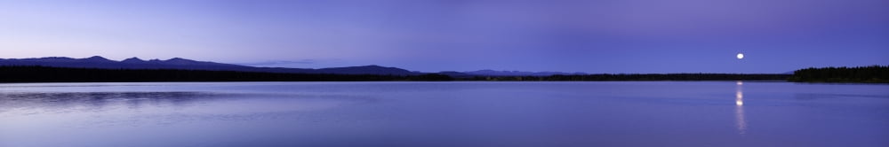 Harvest Moon Over Anahim Lake Chilcotin Region British Columbia Canvas Art - Chris Harris Design Pics (44 x 7)