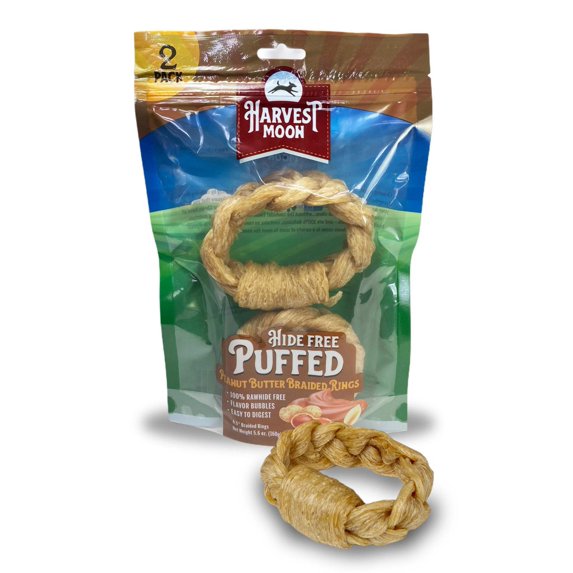 Puffed Rwhide Harvest Moon Peanut Butter Puffed Donut Treats for Dogs, 2 Count - KTR ...