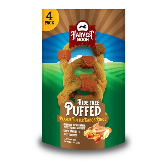 Harvest Moon Puffed Kabob Rings for Dogs, 4 Pieces - KTR Group