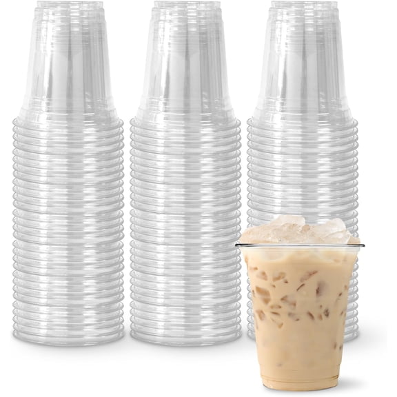 Harvest Pack 12 oz Clear Plastic Cups (200 Pack) - Disposable PET Cold Drink Tumblers | BPA-Free, Crack-Resistant Cups for Iced Coffee, Beer, Juice, Smoothies for Weddings, Parties & Events