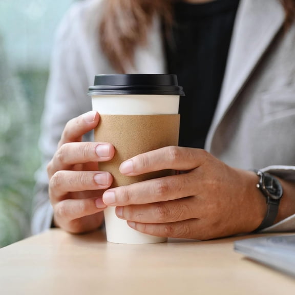 Harvest Pack Coffee Sleeves, Disposable Corrugated Brown Kraft  Paper Cup Sleeves, Fits 12/16/20/24 oz Cups,  Cup Sleeve Holder, Hand Protector for Coffee, Tea or Hot Drink