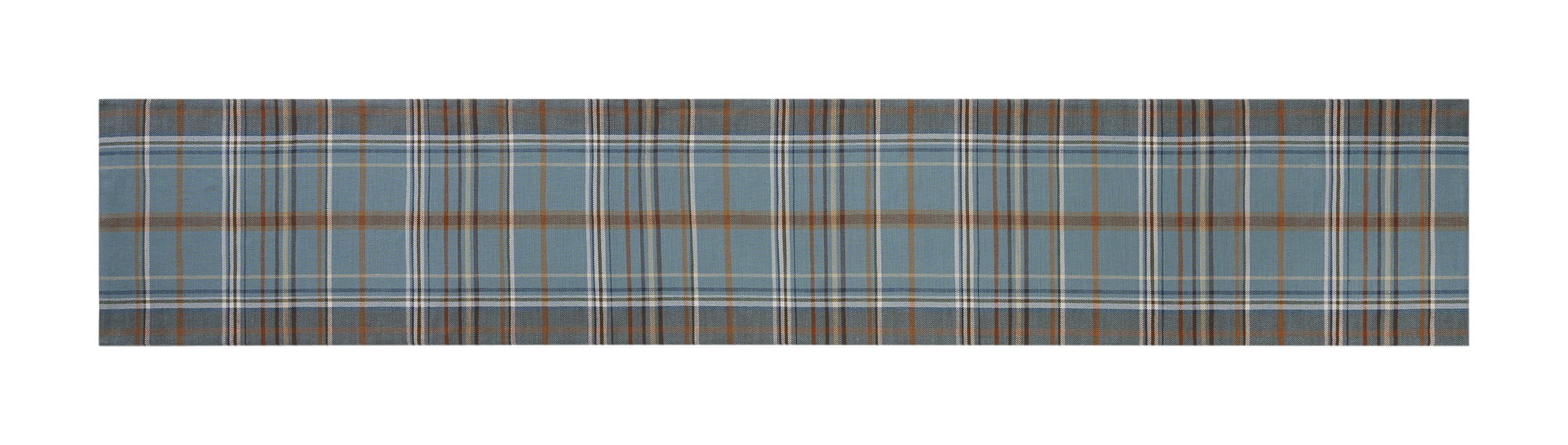 Harvest Plaid 13" x 72" Table Runner - 100% Cotton, Blue