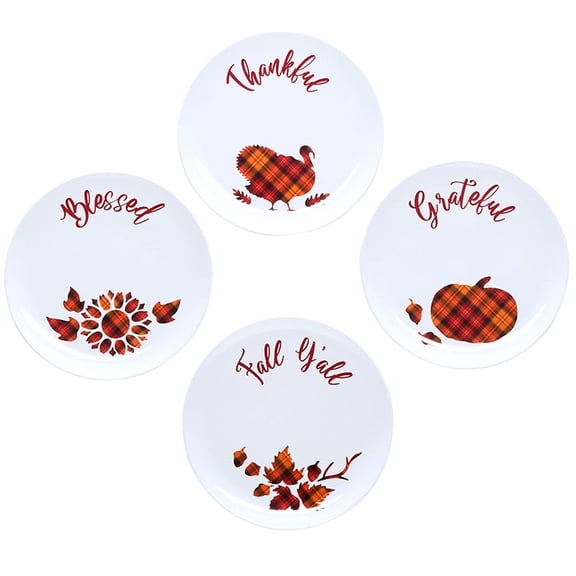 Harvest Plaid Tableware - Salad Plates or Serving Tray