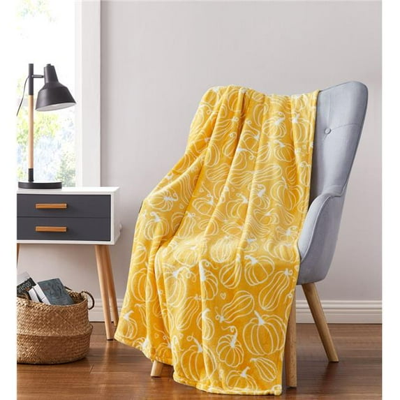 Harvest Plush Flannel Throws Pumpkins Ghosts Witches & Bats 50" x 70" Pumpkin Hearts