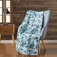 thumbnail image 1 of Harvest Plush Flannel Throws Pumpkins Ghosts Witches & Bats 50" x 70" Teal Pumpkins, 1 of 5