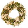 Harvest Pre-Lit Green and White Eucalyptus Wreath, 30", by Way To Celebrate