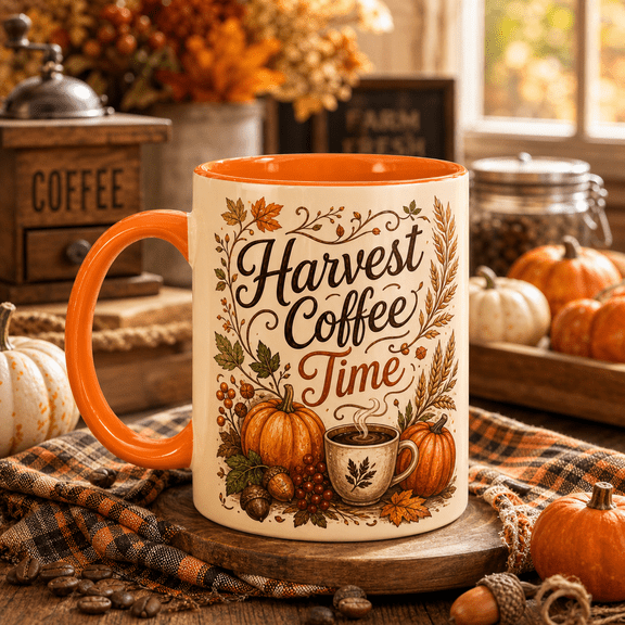 Harvest Pumpkin Ceramic Coffee Mugs for Thanksgiving Decor Lovers