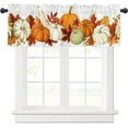 thumbnail image 1 of Harvest Pumpkin Curtains Valance for Bedroom Living Room, Thanksgiving Fall Maple Leaves Curtains & Drapes Rod Pocket Seasonal Autumn Valance for Kitchen Window Curtains Over Sink 54x18in, 1 of 5