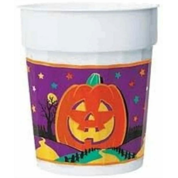 Harvest Pumpkin Haunted House Carnival Halloween Party Favor 16 Oz. Plastic Cup