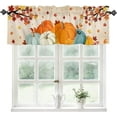 thumbnail image 1 of Harvest Pumpkin Kitchen Curtains Valances for Window,Tanksgiving Fall Curtains & Drapes Rod Pocket Maple Leaf Curtain Autumn Short Topper Valance for Kitchen Window Curtains Over Sink 54x18in,1 Panel, 1 of 6