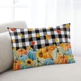 thumbnail image 1 of Harvest Pumpkin Throw Pillow Cover,Thanksgiving Fall Maple Leaves Plaid Rectangle Decorative Pillow Case Protector Soft Cushion Cover Lumbar Pillowcase for Couch Sofa Bedroom Car Decor 20x26 Inch, 1 of 8