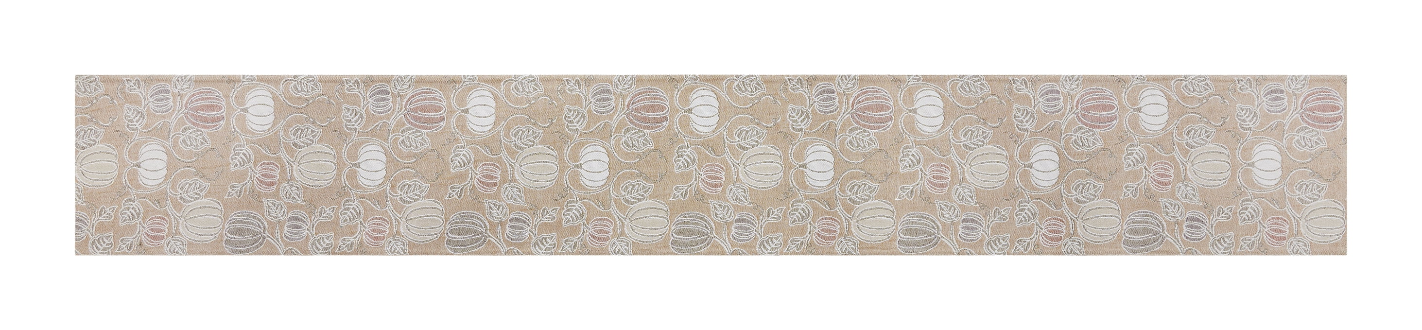 Harvest Pumpkins 13" x 90" Table Runner - 100% Cotton, Brown