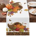 thumbnail image 1 of Harvest Pumpkins Fall Table Runner - 72 Inch Long Farmhouse Maple Leaves Thanksgiving Cotton and Linen Blended Dress Scarves Farmhouse Table Runner for Kitchen Dining, Coffee Table, 13" x 72", 1 of 8