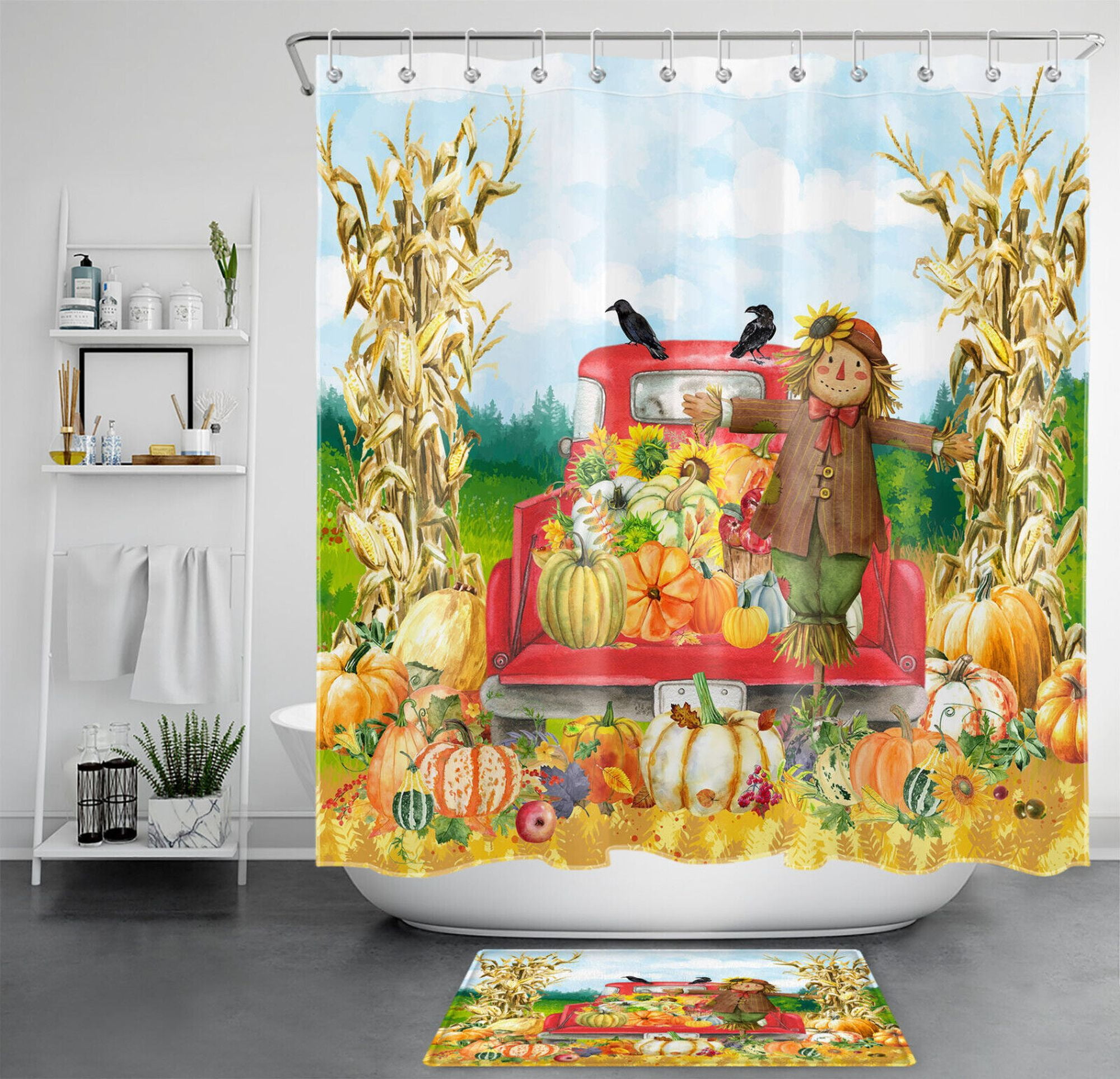 Harvest Scarecrow Bath Decor Cozy Fallthemed Bathroom Accessories
