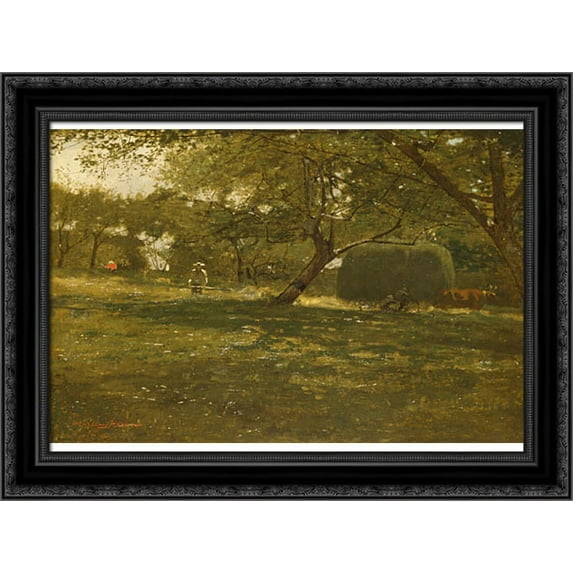 Harvest Scene 24x18 Black Ornate Wood Framed Canvas Art by Homer, Winslow
