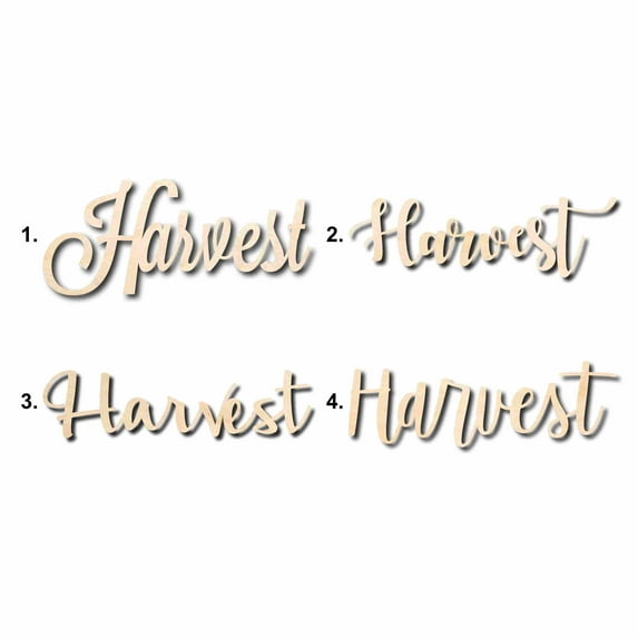 Harvest Sign Unfinished Wood Cutout Home Decor DIY Option 1- 24" Wide / 1/4"