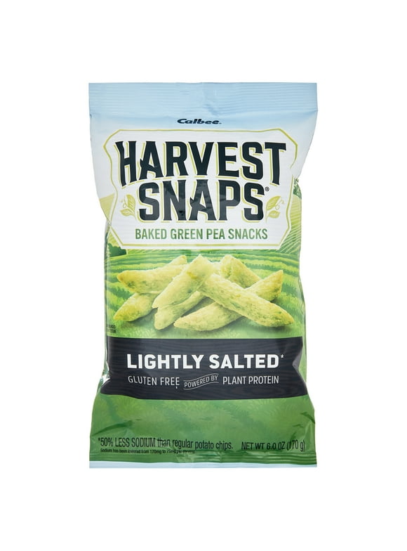 Harvest Snaps Baked Green Pea Snacks, Lightly Salted Gluten Free Veggie Crisps, 6 oz