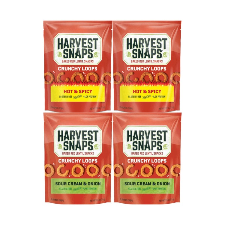 Harvest Snaps Baked Red Lentil Veggie Chips Multipack 4 Count
