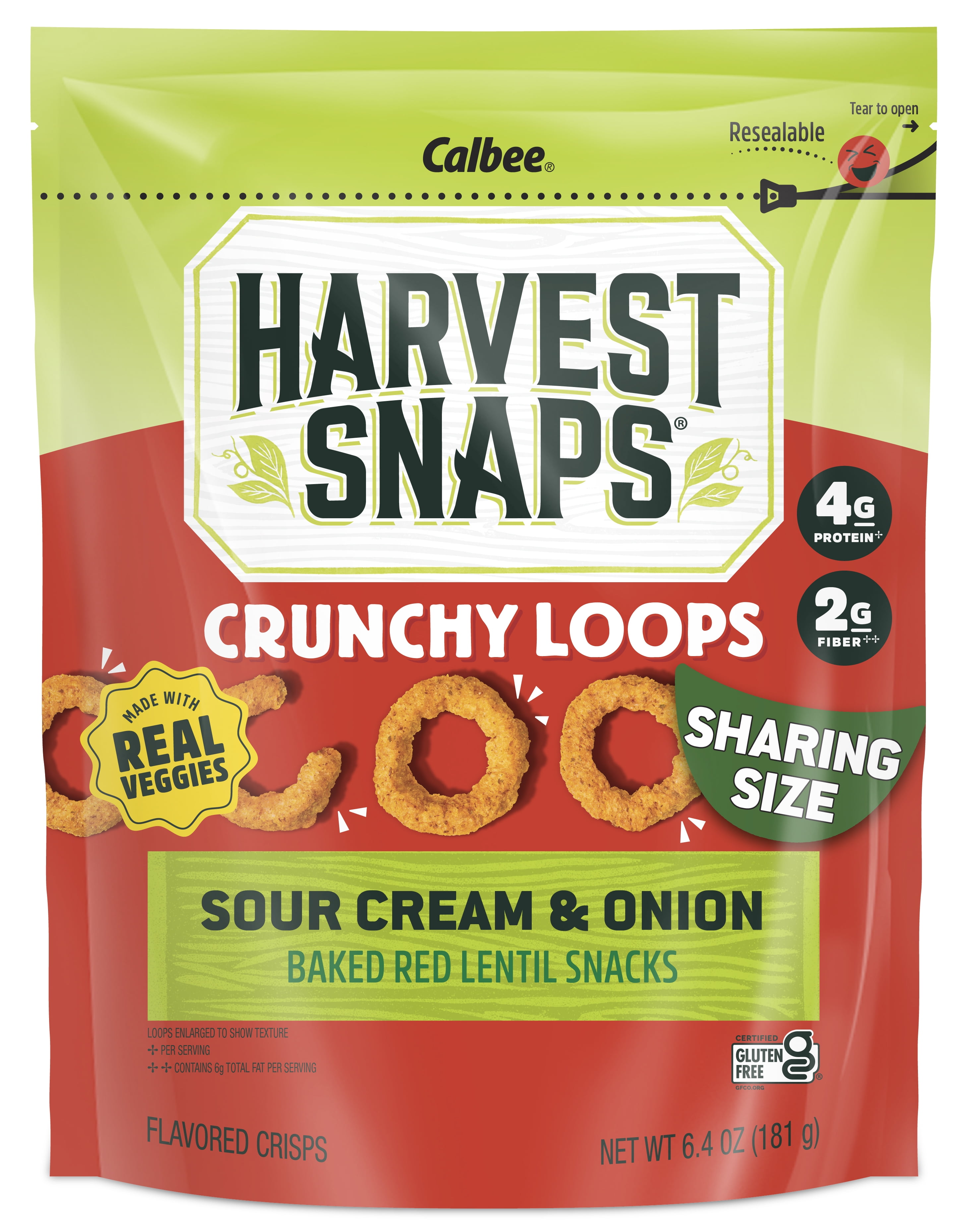 Harvest Snaps Crunchy Loops Sour Cream \u0026 Onion 6.4oz Bag - Walmart.com, image size:2920x3718