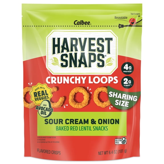 Harvest Snaps Crunchy Loops Sour Cream & Onion 6.4oz Bag