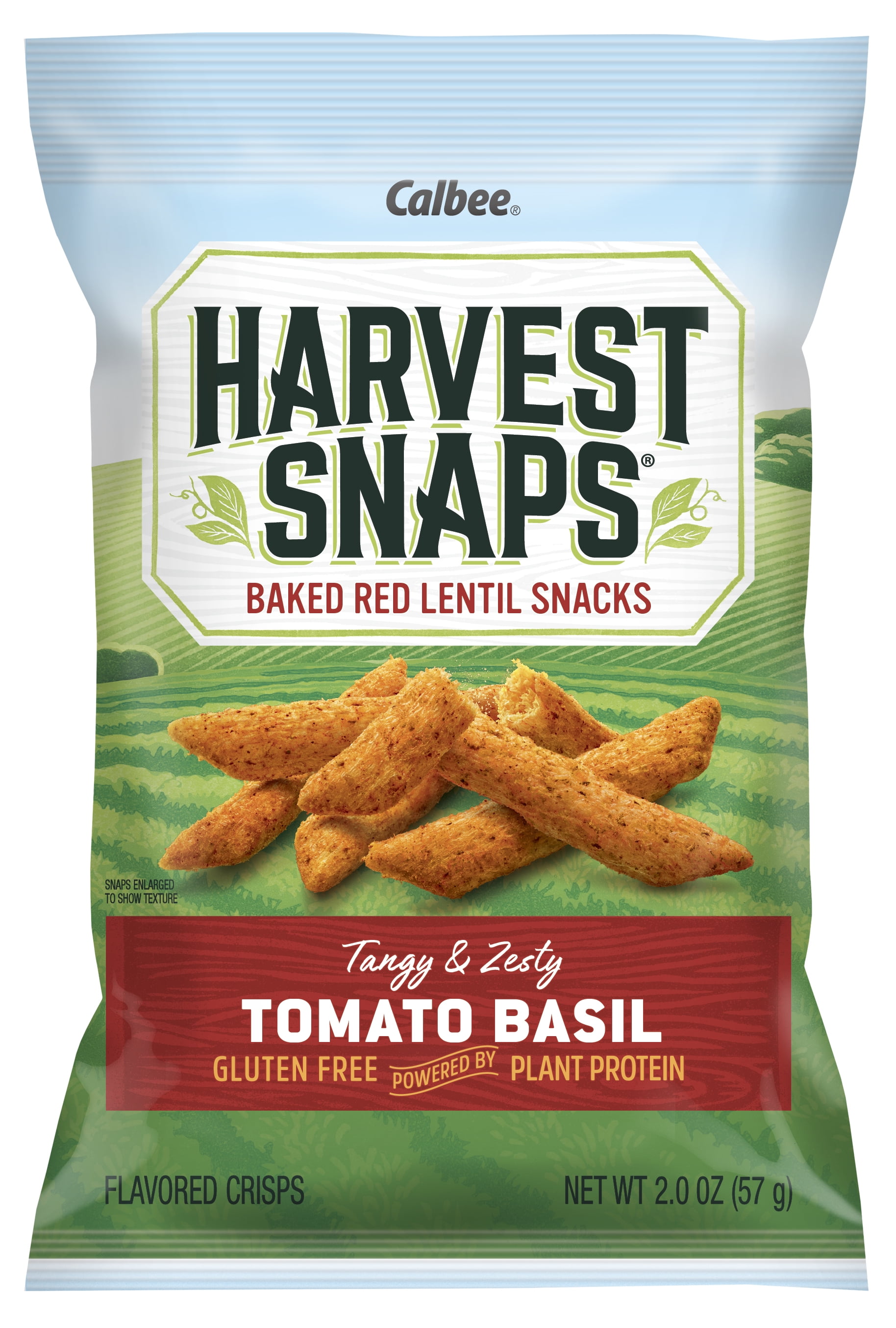 Harvest Snaps Gluten Free Tomato Basil Baked Red Lentil Snack Chips, 2 oz