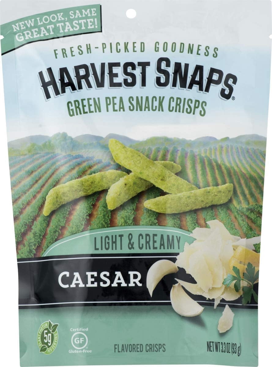 Pack of 12, Harvest Snaps Light & Creamy Green Pea Snack Crisps, 3.3 oz