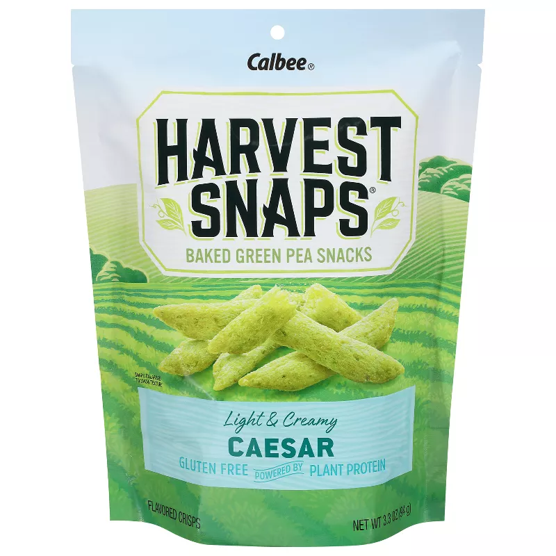 Harvest Snaps Green Pea Snack Crisps Caesar 3.3oz (Pack of 6)