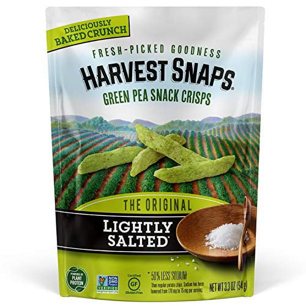 Harvest Snaps Green Pea Snack Crisps Lightly Salted, 3.3 oz (Pack of 4