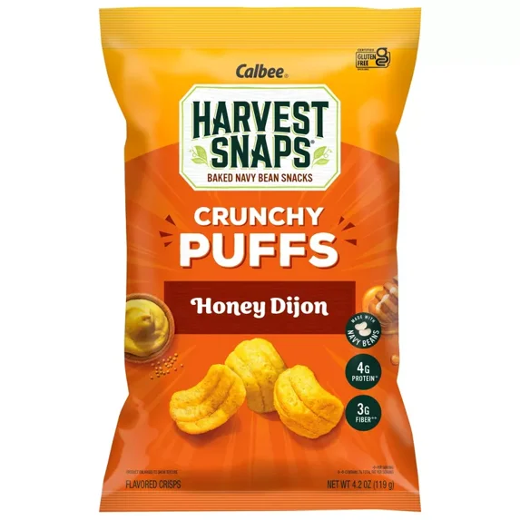 Harvest Snaps Honey Dijon Crunchy Puffs 4.2oz (Pack of 4)