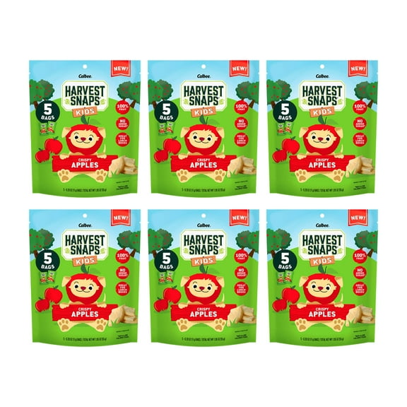 Harvest Snaps Kids | Crispy Apples | 6 Pouches of 5 Snack Bags