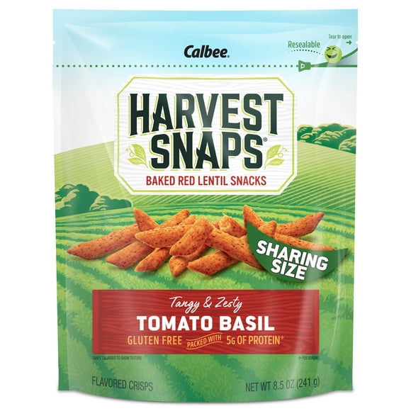 Harvest Snaps Snack Crisps Tomato Basil 8.5 OZ Bag