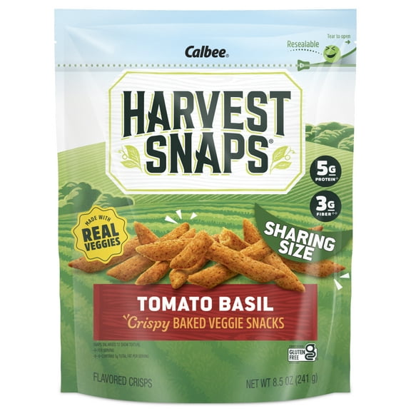 Harvest Snaps Snack Crisps Tomato Basil 8.5 OZ Bag